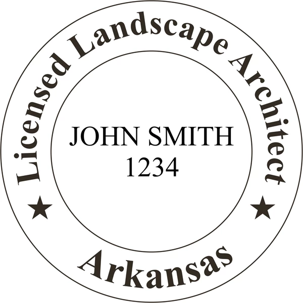 Landscape Architect Seal - Wood Stamp - Arkansas