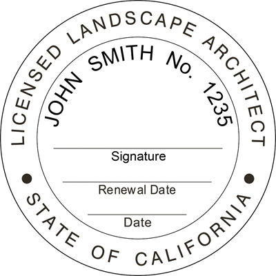 Landscape Architect Seal - Wood Stamp - California