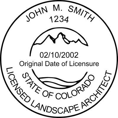 Landscape Architect Seal - Wood Stamp - Colorado