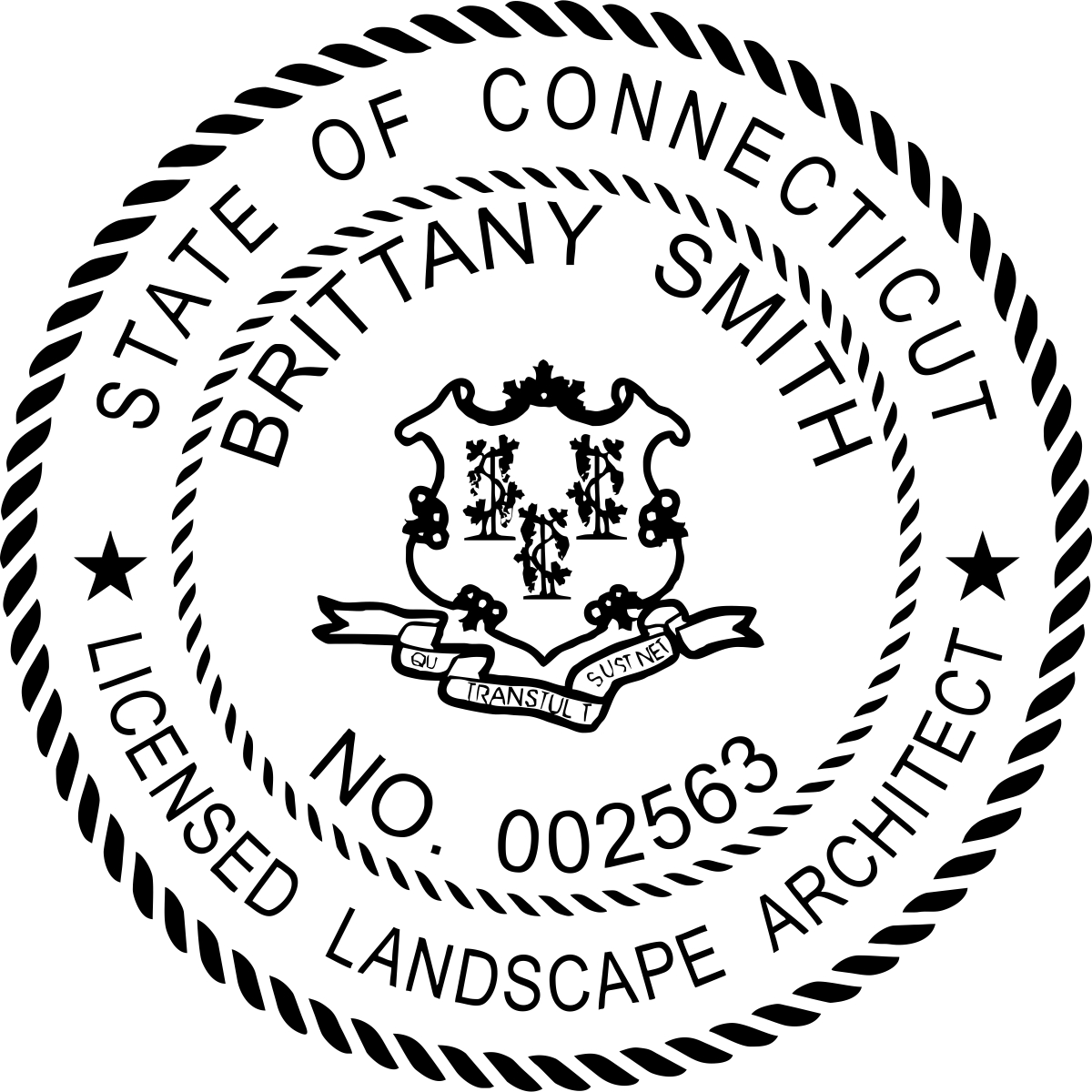 landscape architect seal - wood stamp - connecticut