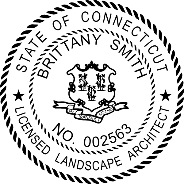 landscape architect seal - wood stamp - connecticut
