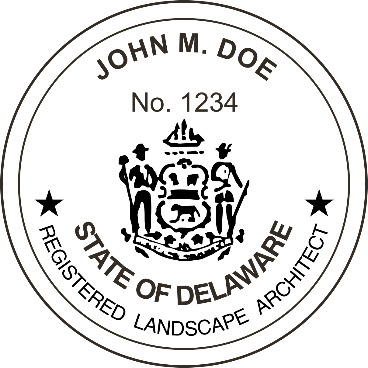 landscape architect seal - wood stamp - delaware