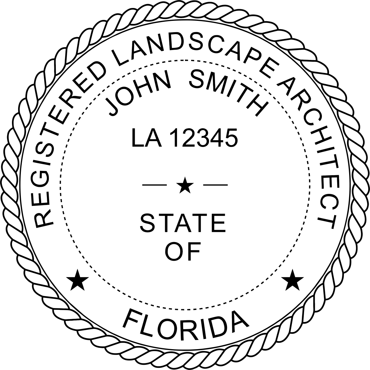 landscape architect seal - pre inked stamp - florida
