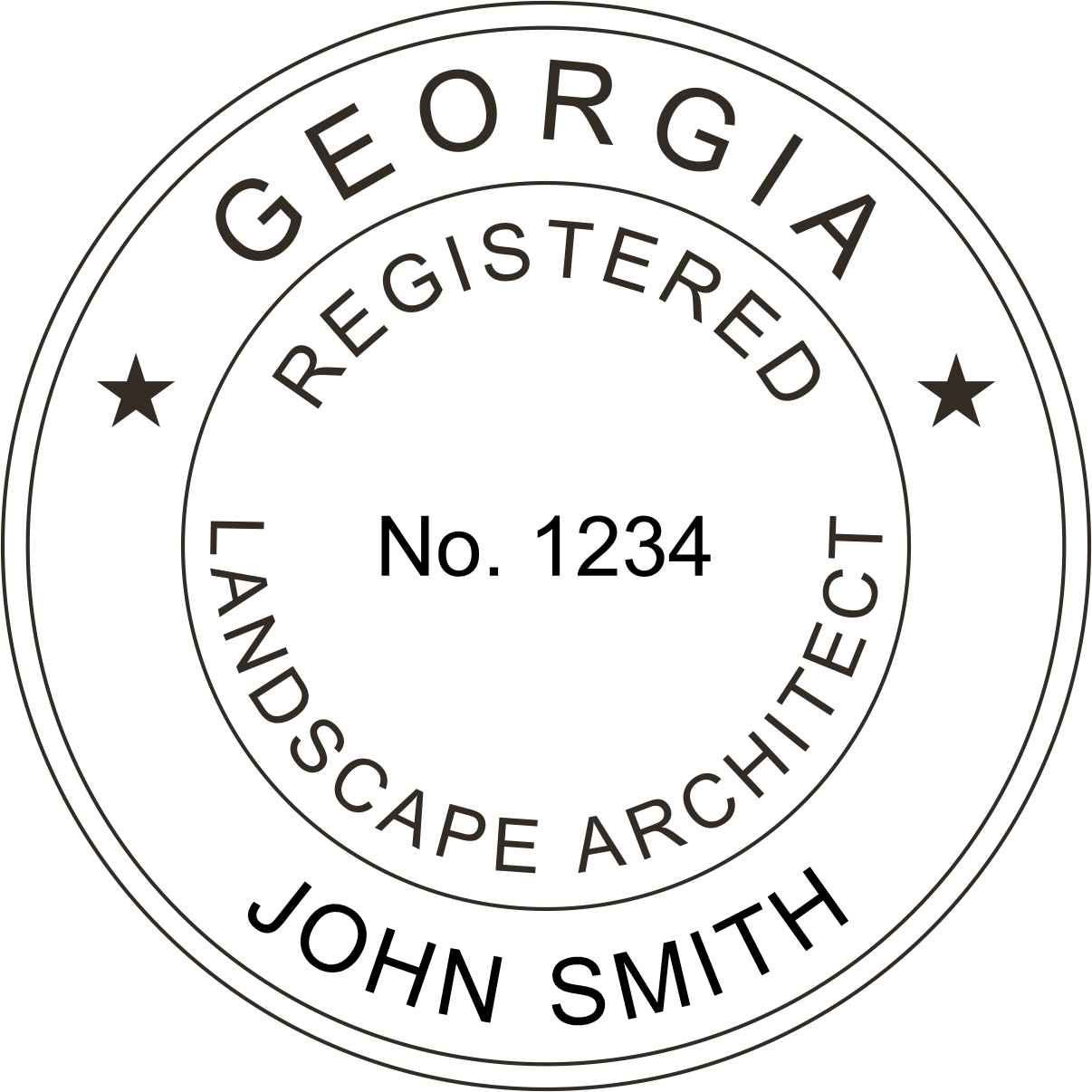 landscape architect seal - wood stamp - georgia