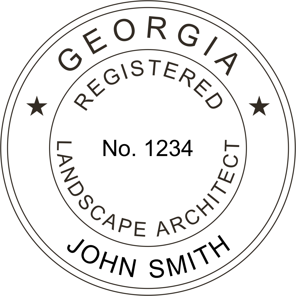 landscape architect seal - pre inked stamp - georgia