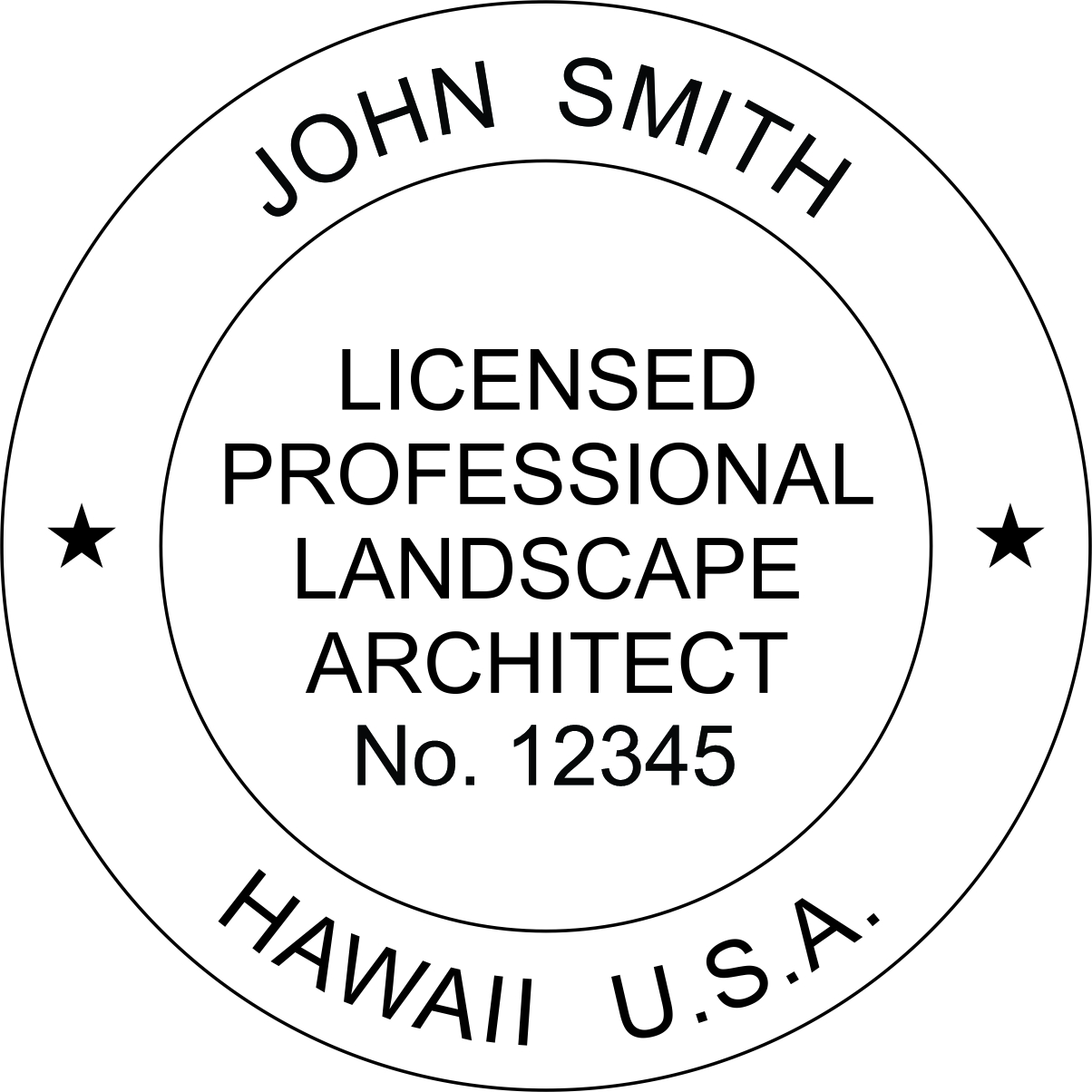 landscape architect seal - wood stamp - hawaii