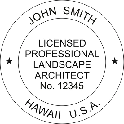 Landscape Architect Seal - Pre Inked Stamp - Hawaii