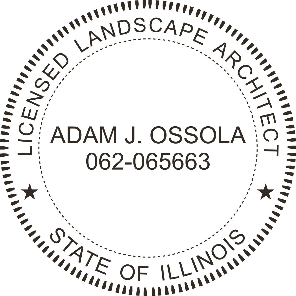 Landscape Architect Seal - Pre Inked Stamp - Illinois