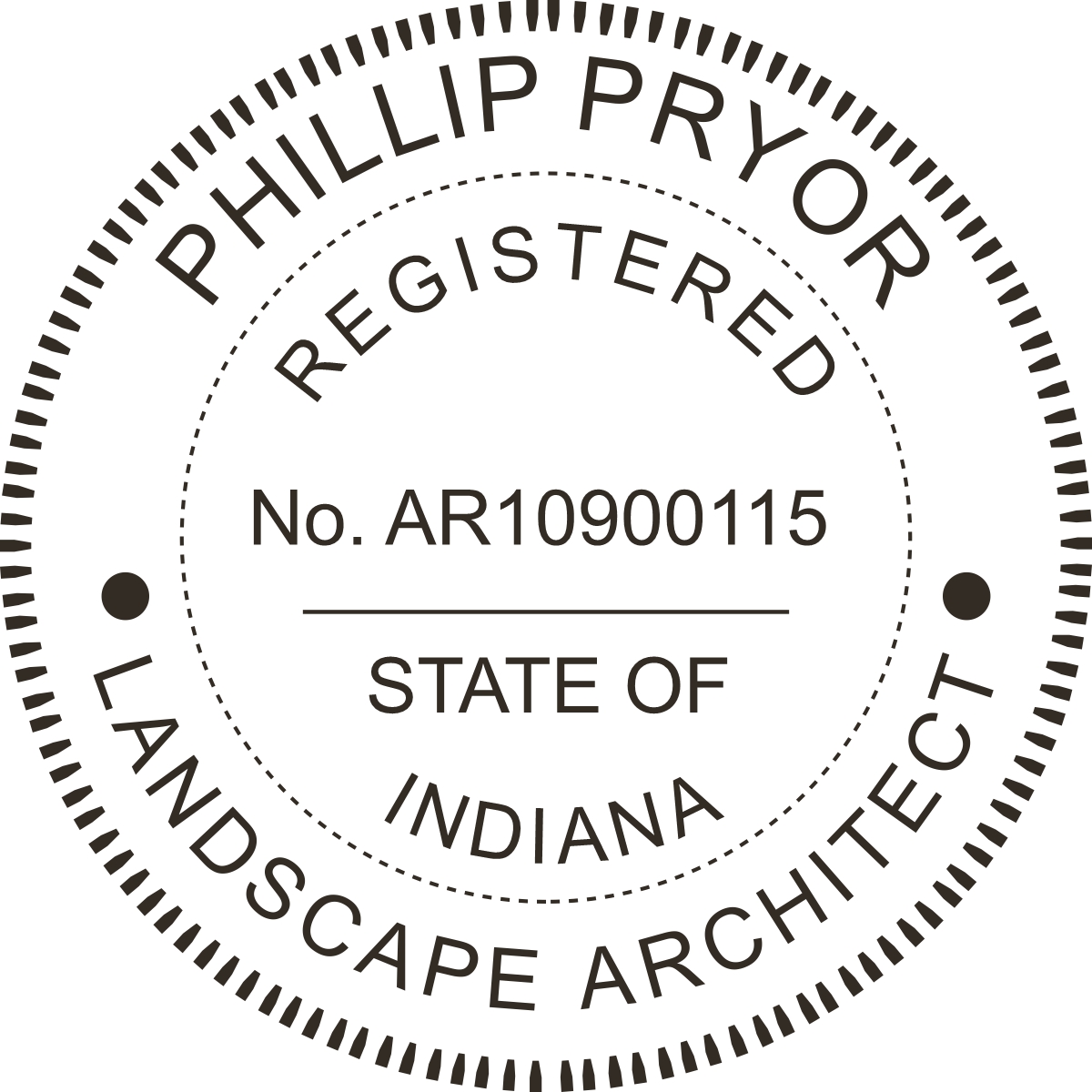 Landscape Architect Seal - Pre Inked Stamp - Indiana