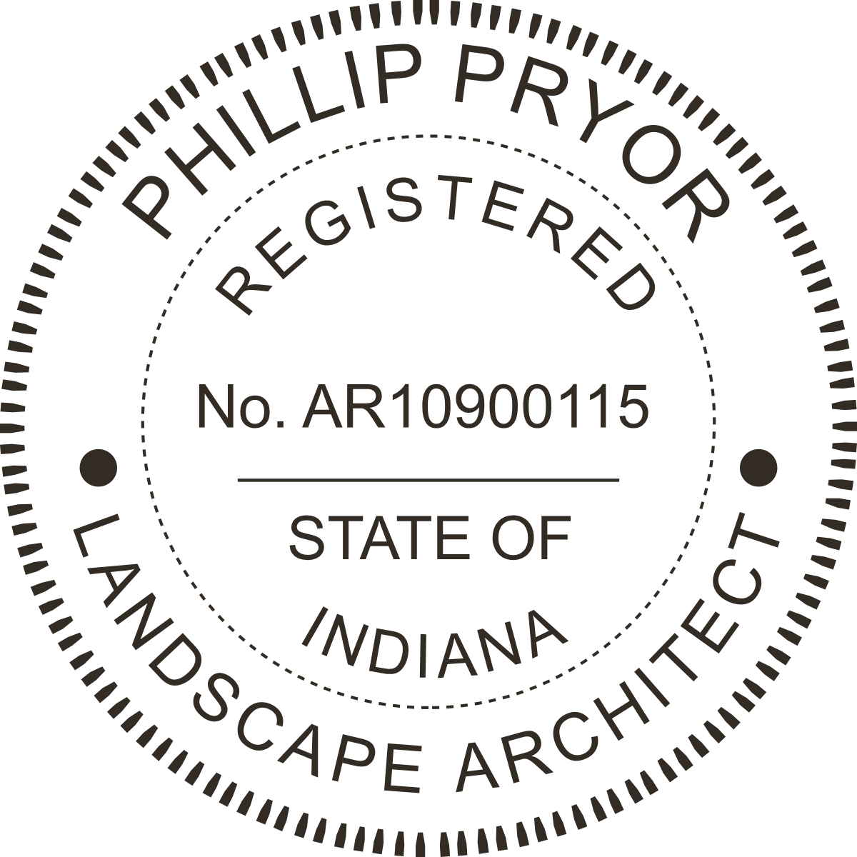 landscape architect seal - pre inked stamp - indiana