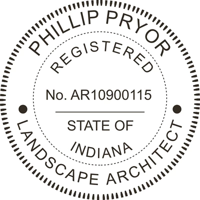 Landscape Architect Seal - Pre Inked Stamp - Indiana