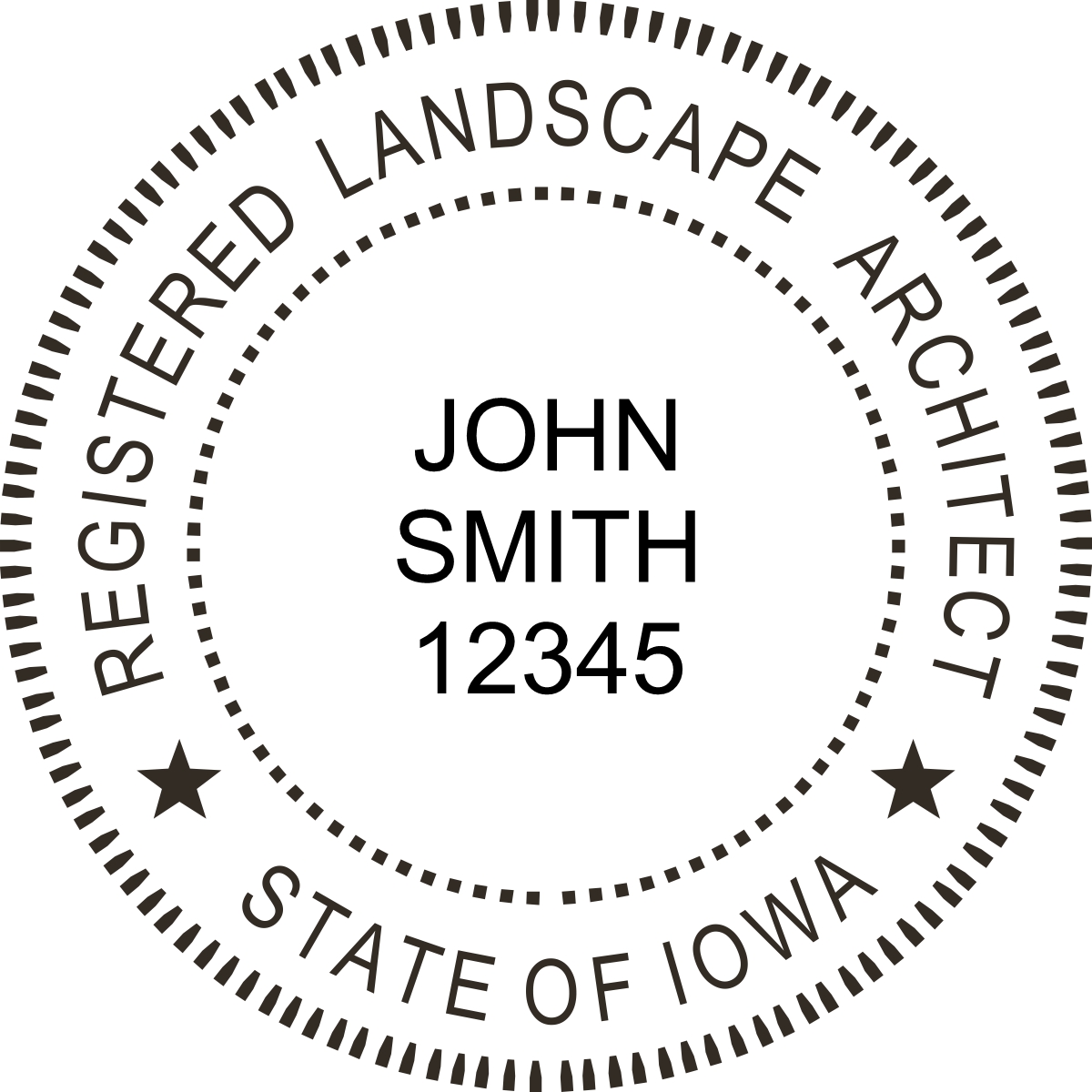 landscape architect seal - wood stamp - iowa