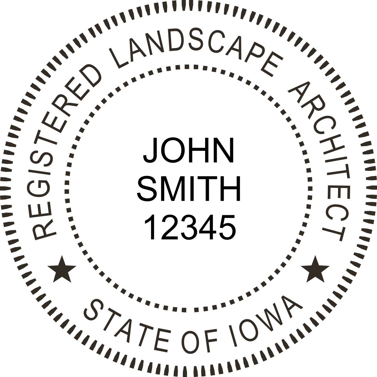 Landscape Architect Seal - Pre Inked Stamp - Iowa