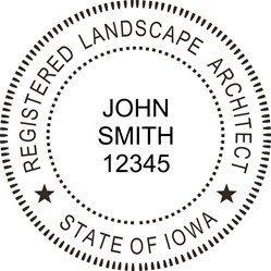 Landscape Architect Seal - Wood Stamp - Iowa