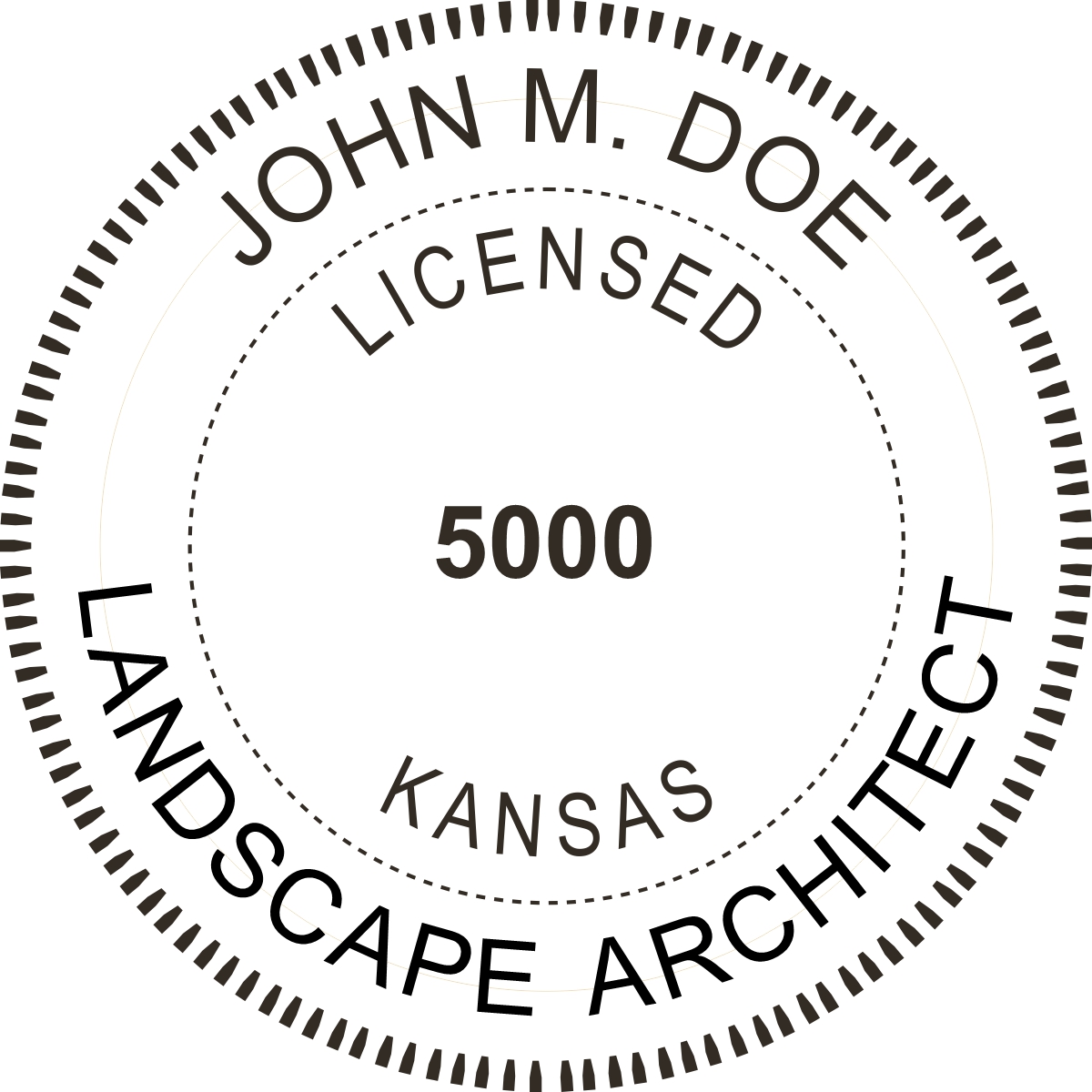 landscape architect seal - wood stamp - kansas