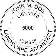 Landscape Architect Seal - Wood Stamp - Kansas
