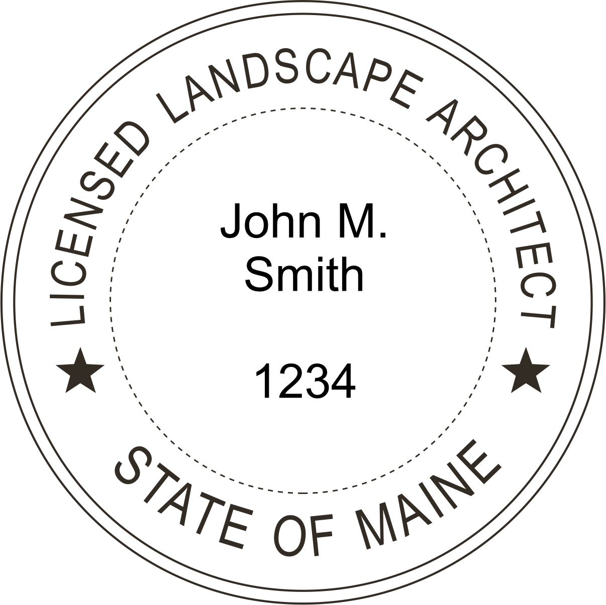 landscape architect seal - wood stamp - maine