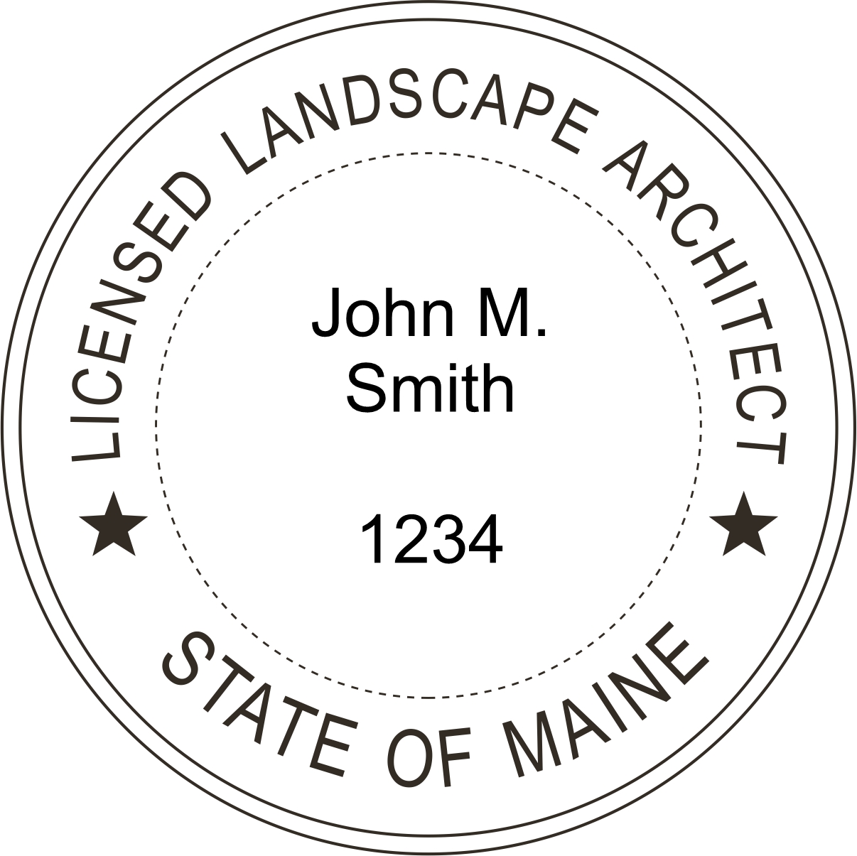 landscape architect seal - pre inked stamp - maine