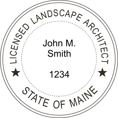 Landscape Architect Seal - Pre Inked Stamp - Maine