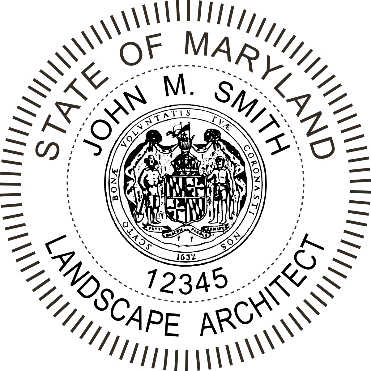 landscape architect seal - wood stamp - maryland