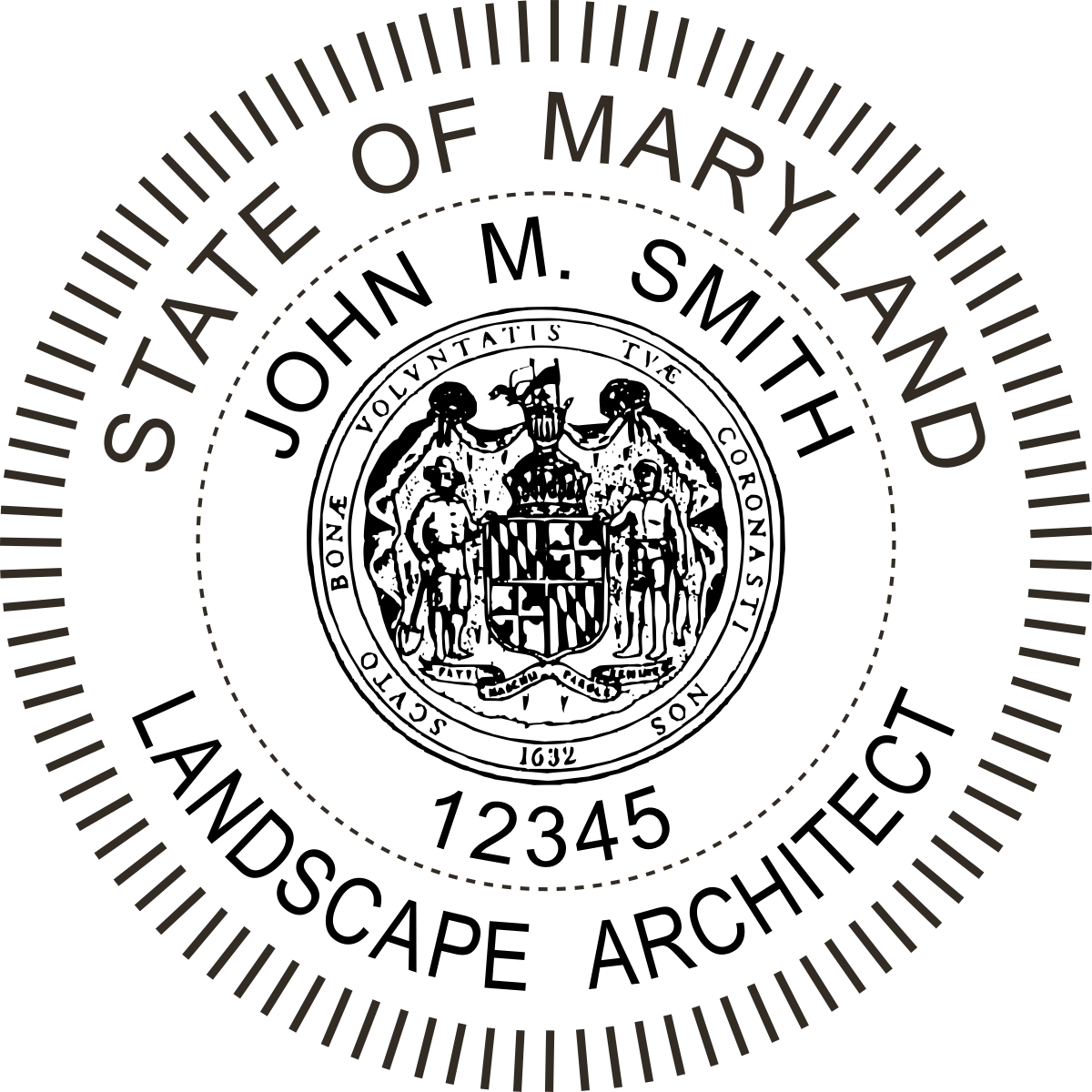 landscape architect seal - pre inked stamp - maryland