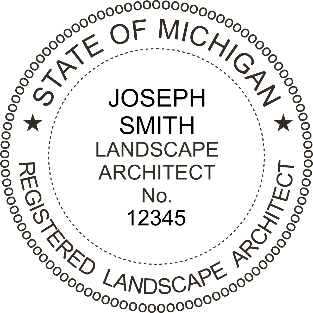 landscape architect seal - wood stamp - michigan