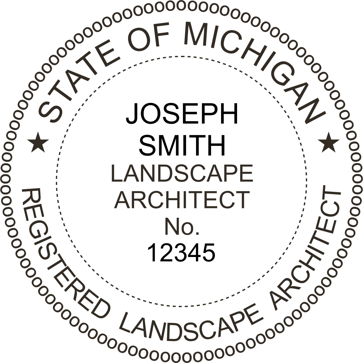 landscape architect seal - pre inked stamp - michigan