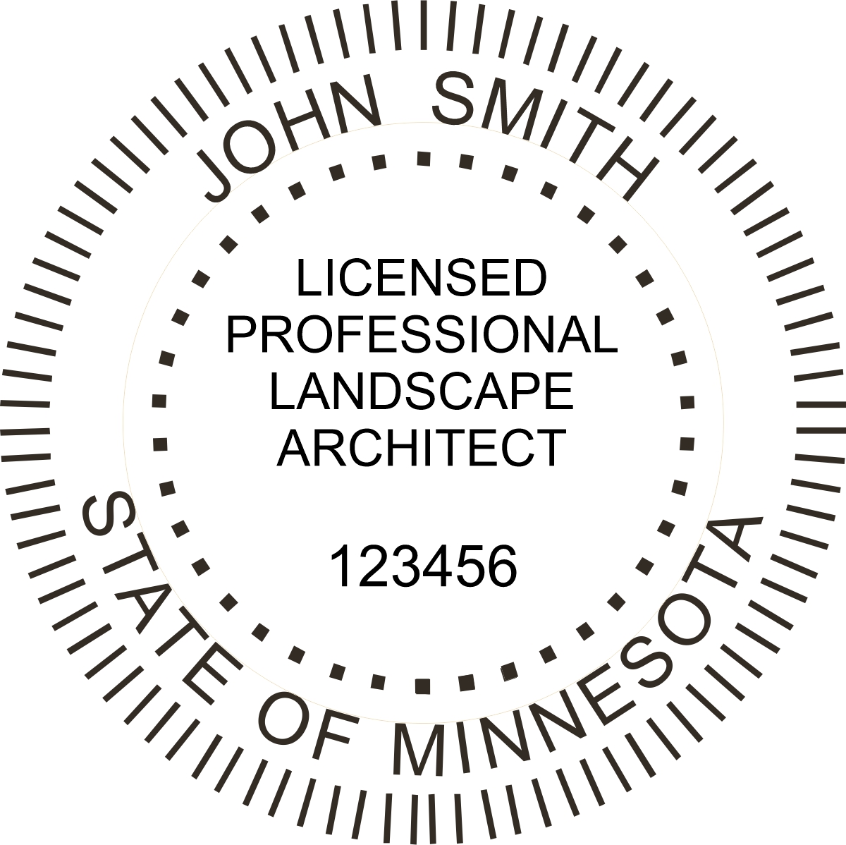 landscape architect seal - pre inked stamp - minnesota