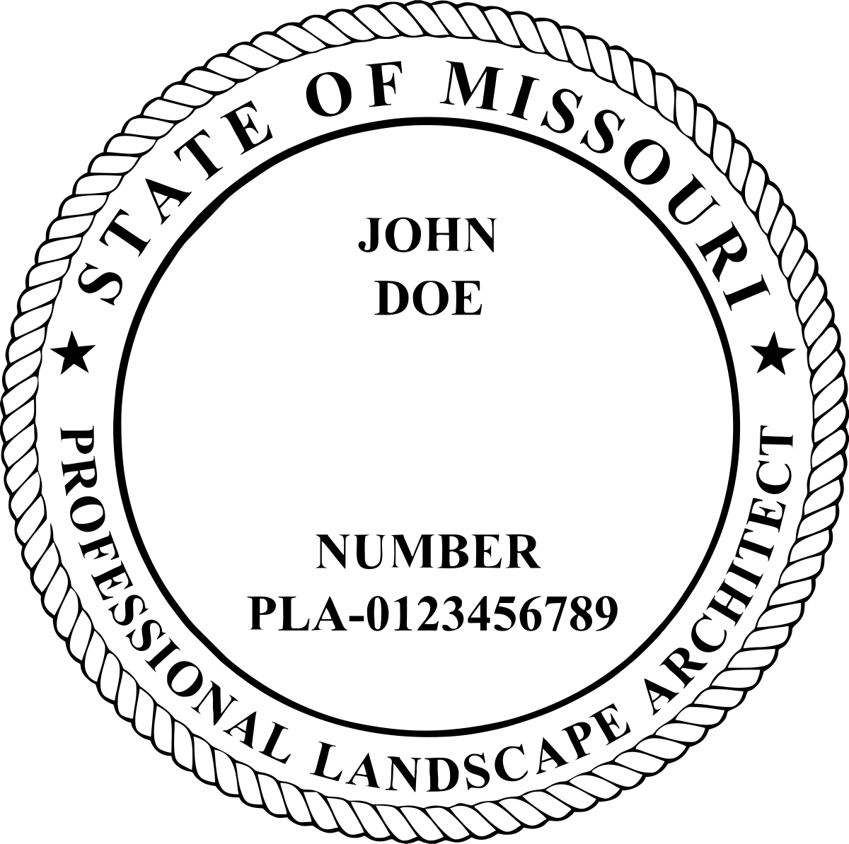 landscape architect seal - wood stamp - missouri