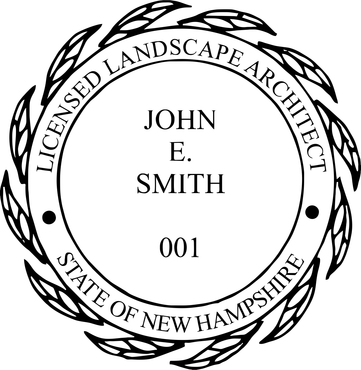 Landscape Architect Seal - Pre Inked Stamp - New Hampshire