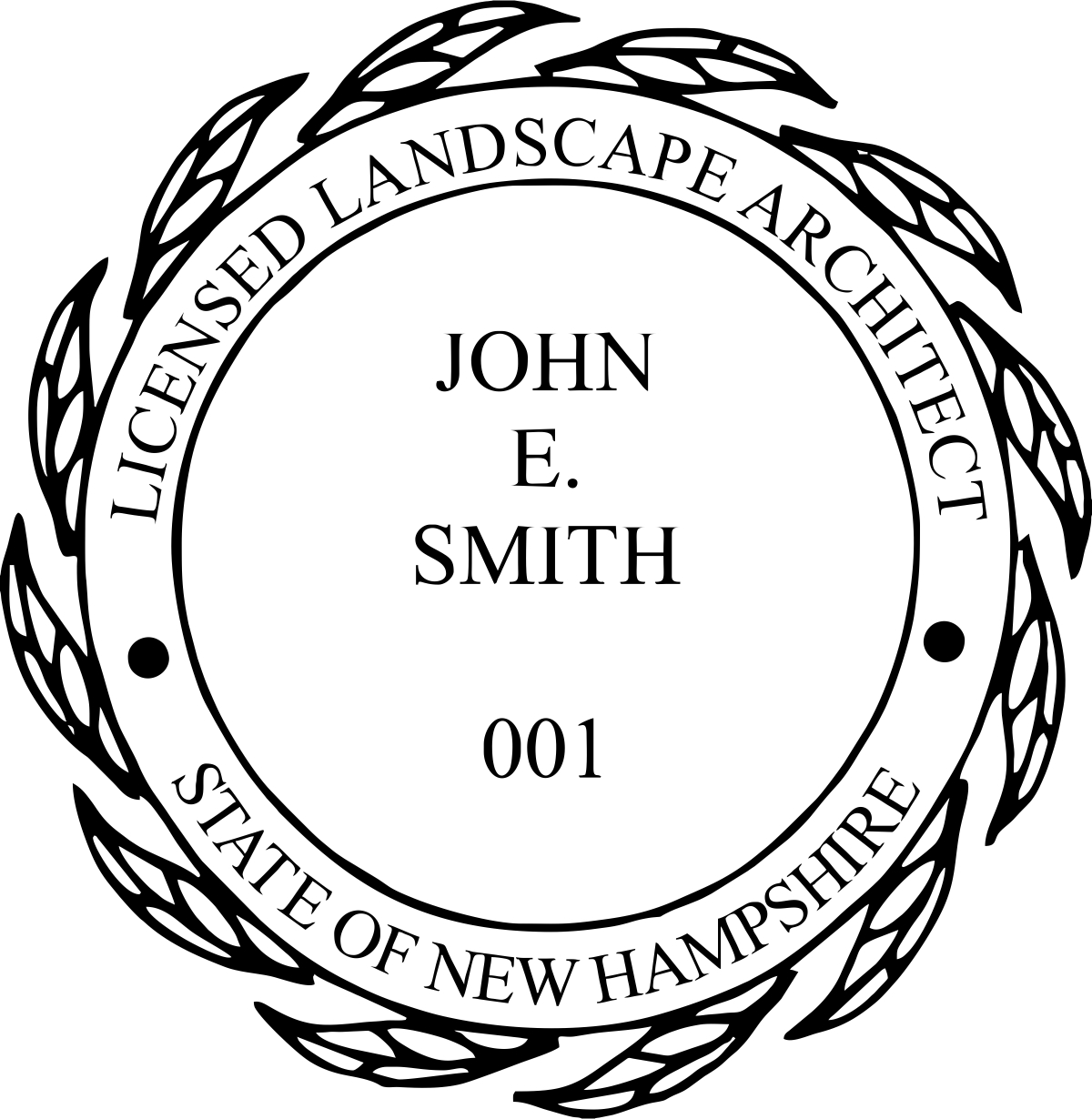 landscape architect seal - pre inked stamp - new hampshire