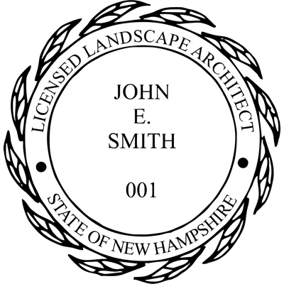 Landscape Architect Seal - Wood Stamp - New Hampshire