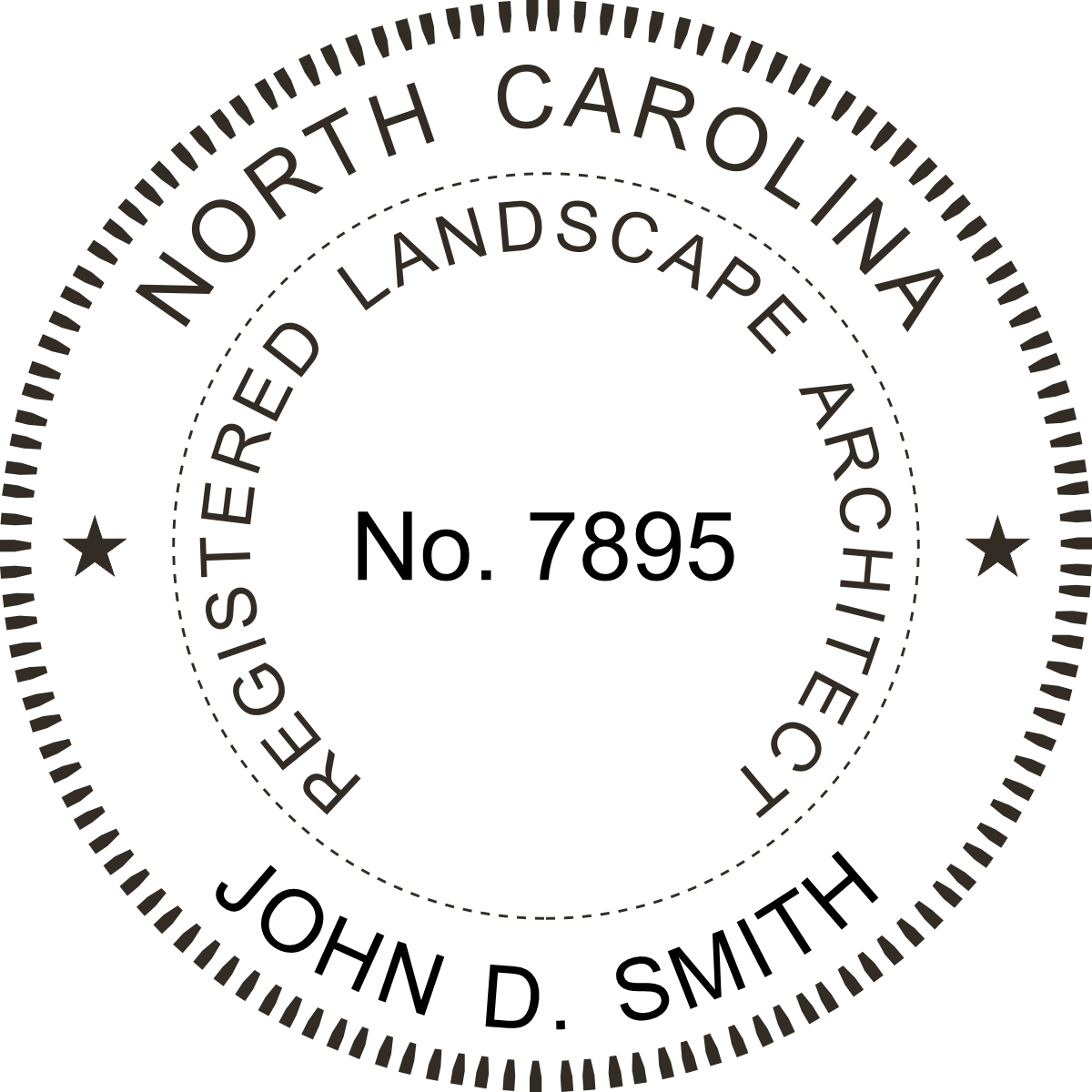 landscape architect seal - wood stamp - north carolina