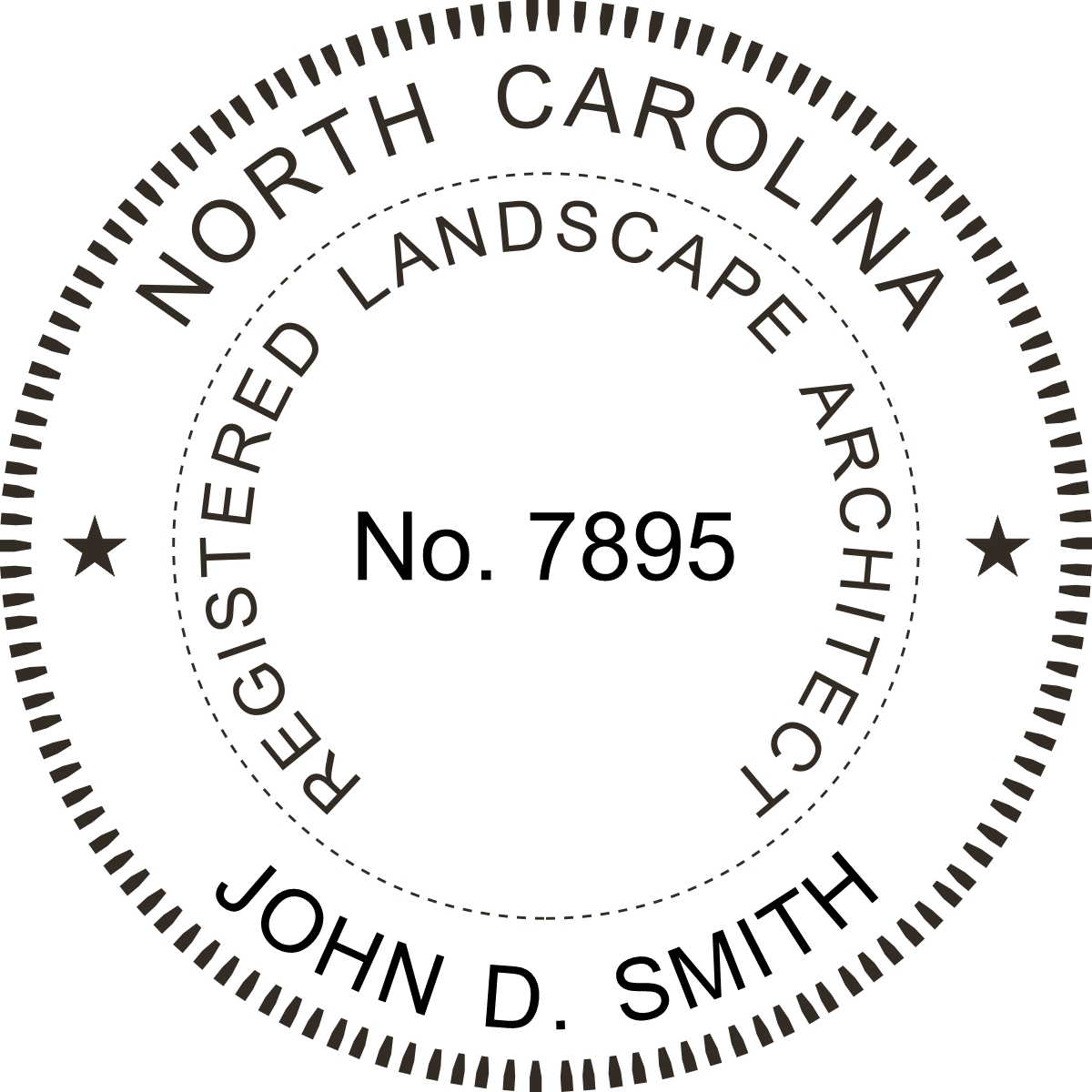 landscape architect seal - pre inked stamp - north carolina