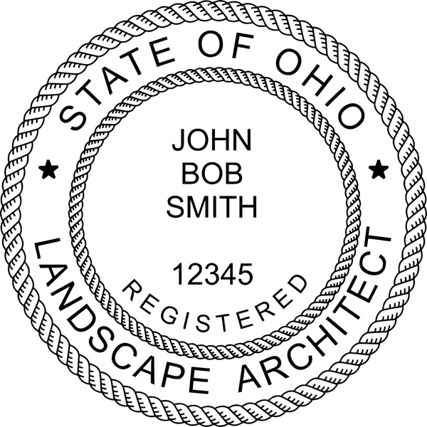 Landscape Architect Seal - Wood Stamp - Ohio
