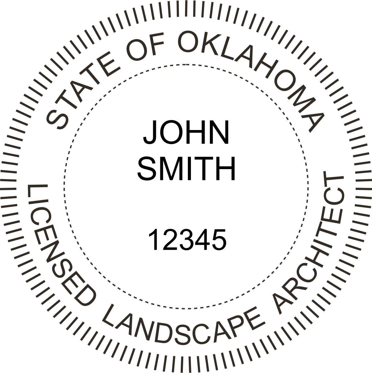 landscape architect seal - wood stamp - oklahoma