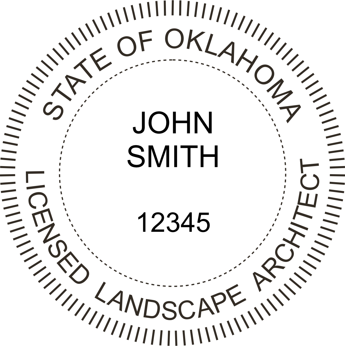 landscape architect seal - pre inked stamp - oklahoma