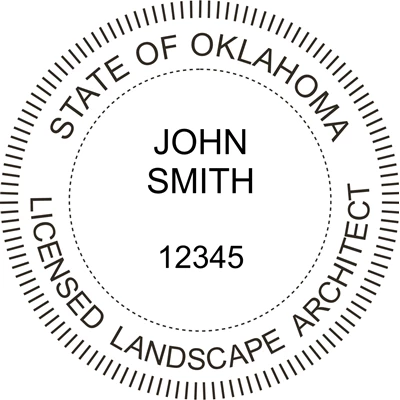 Landscape Architect Seal - Wood Stamp - Oklahoma
