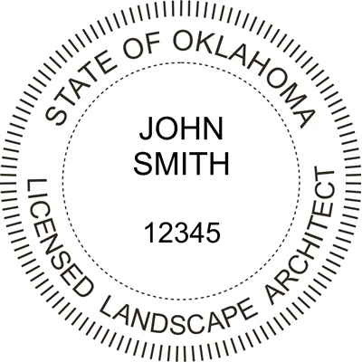 Landscape Architect Seal - Wood Stamp - Oklahoma