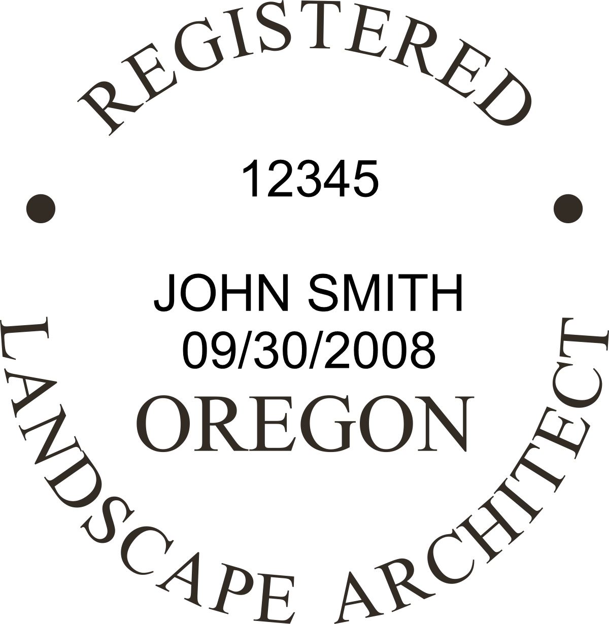 Landscape Architect Seal - Pre Inked Stamp - Oregon