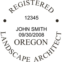 landscape architect seal - wood stamp - oregon