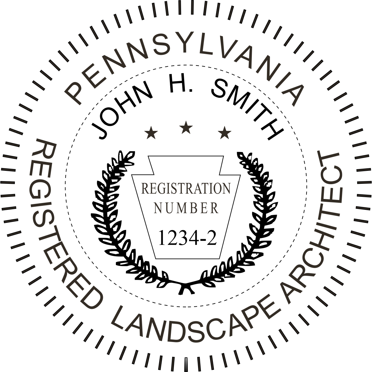 Landscape Architect Seal - Pre Inked Stamp - Pennsylvania