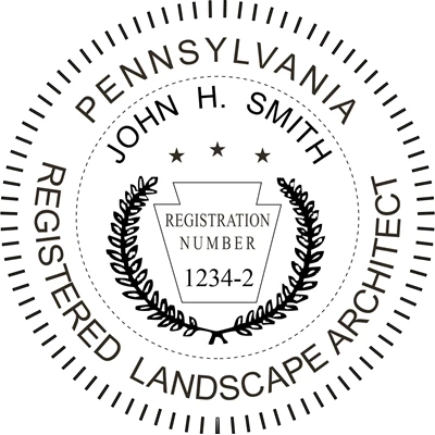 Landscape Architect Seal - Wood Stamp - Pennsylvania