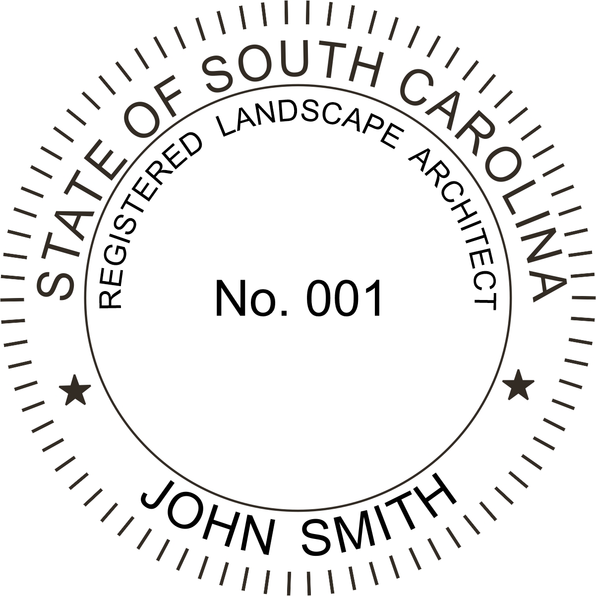 landscape architect seal - wood stamp - south carolina