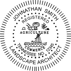 Landscape Architect Seal - Wood Stamp - Tennessee