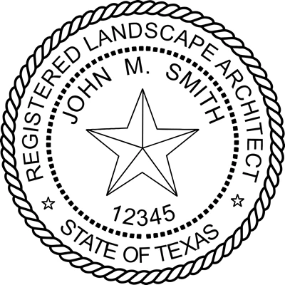 Landscape Architect Seal - Pre Inked Stamp - Texas