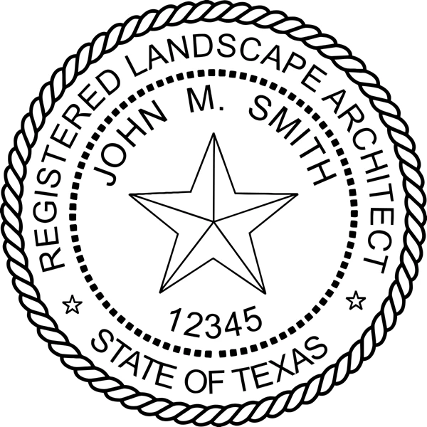 Landscape Architect Seal - Wood Stamp - Texas