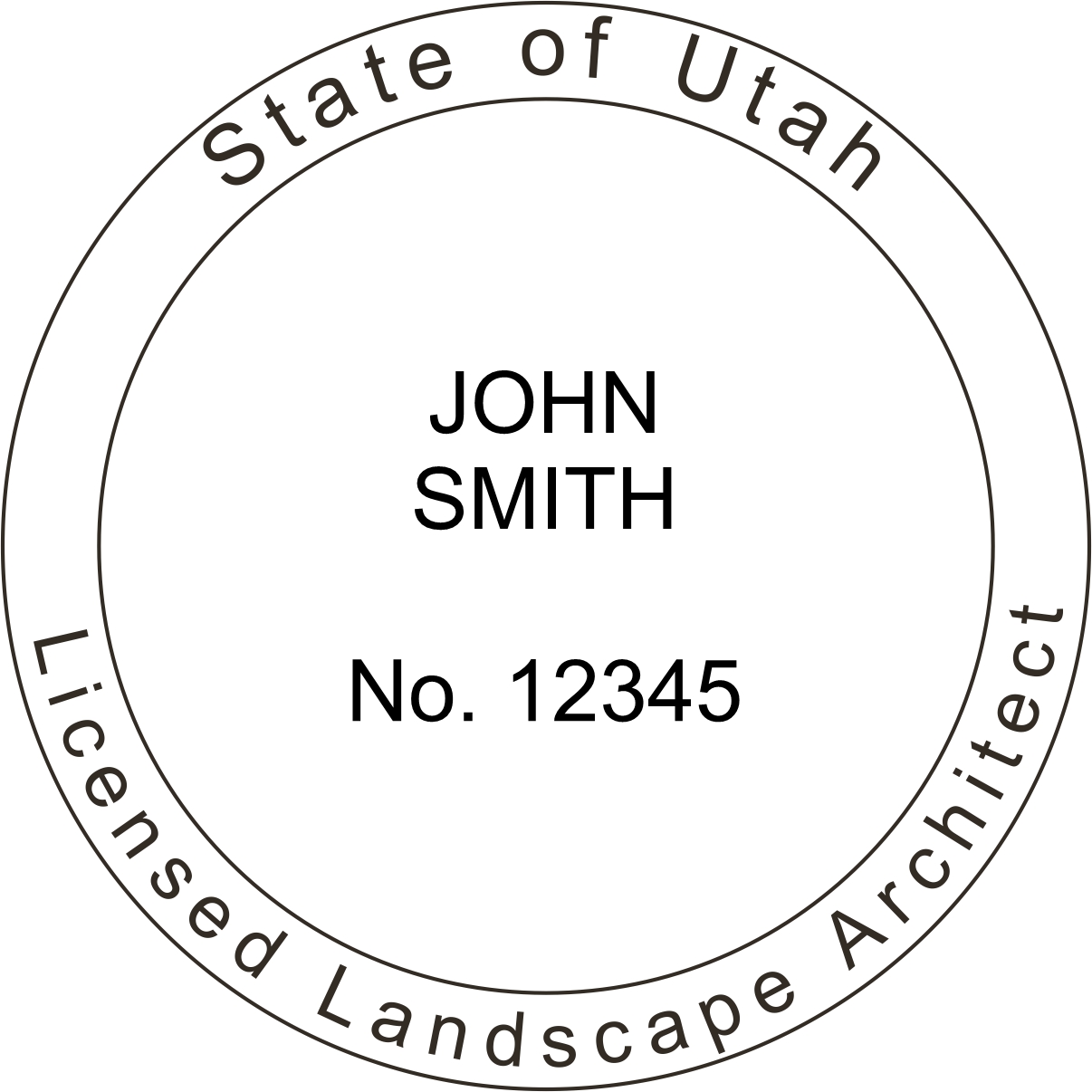landscape architect seal - wood stamp - utah