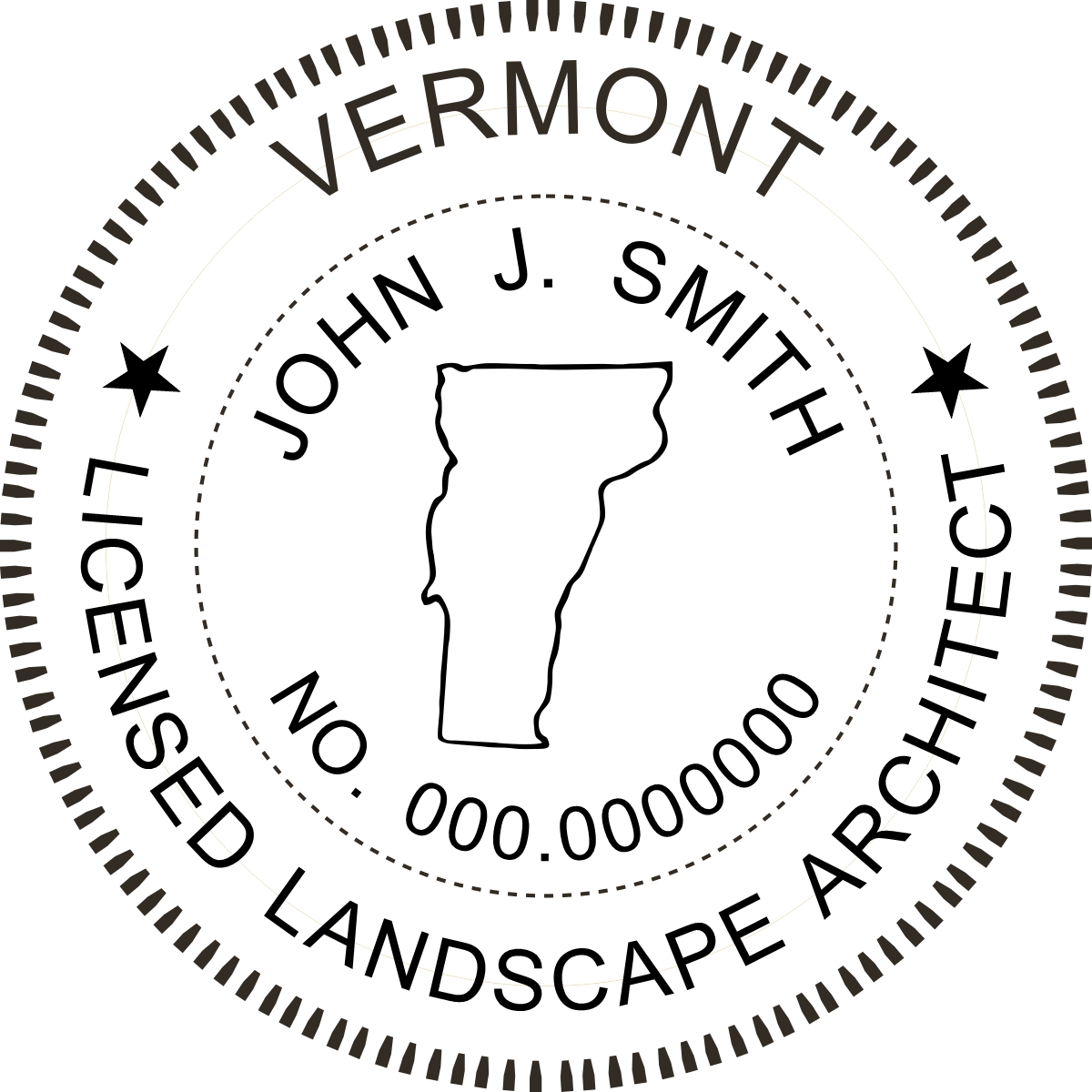 Landscape Architect Seal - Pre Inked Stamp - Vermont