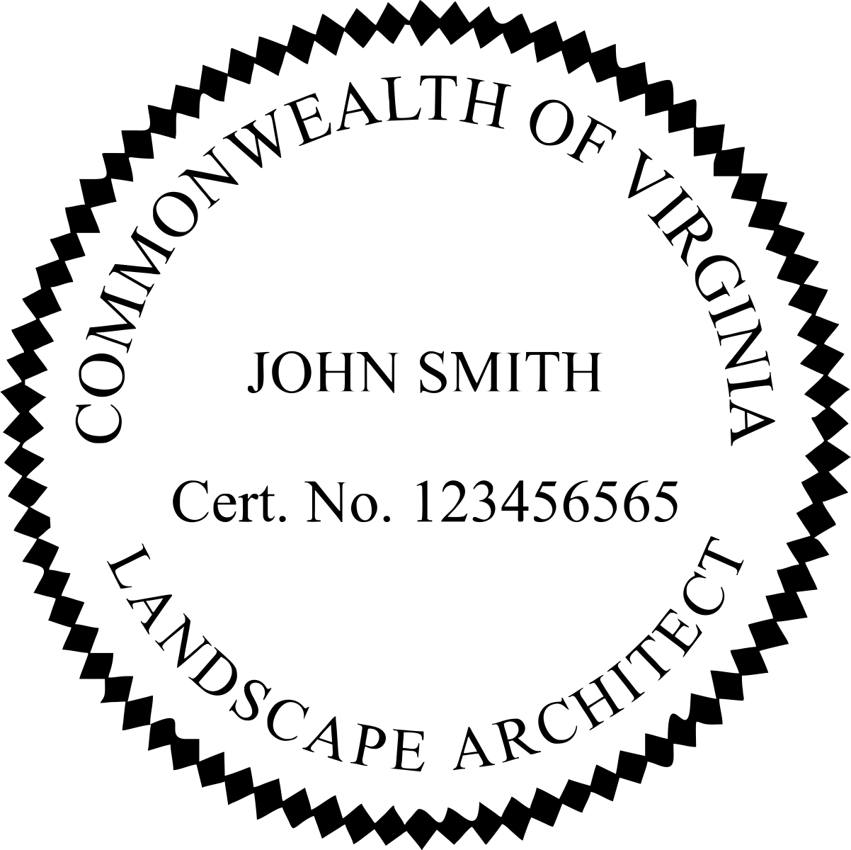 Landscape Architect Seal - Wood Stamp - Virginia